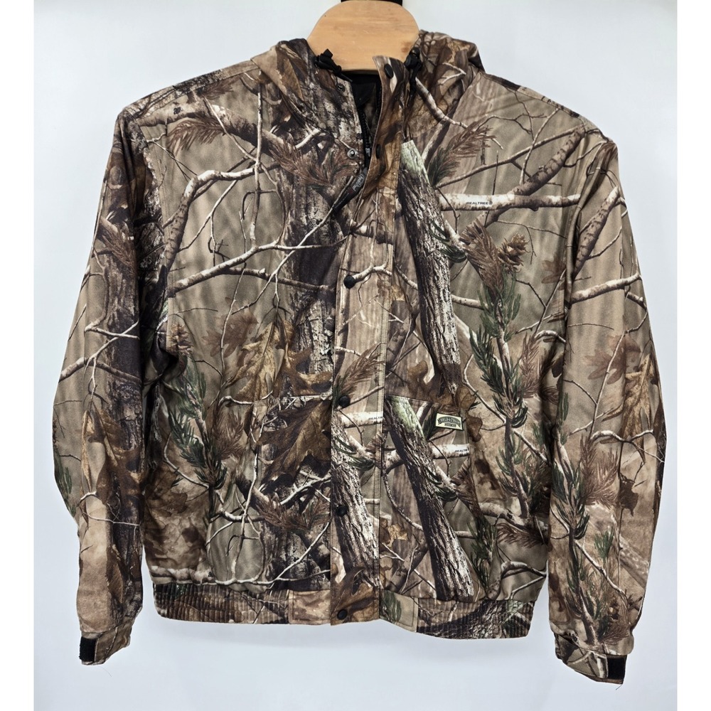 Field & Stream Real Tree Hunting Jacket Men L‎ Camaflauge Snap & Zip